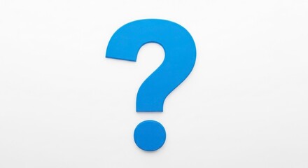 A large bright blue question mark against a white background symbolizing inquiry and the need for answers