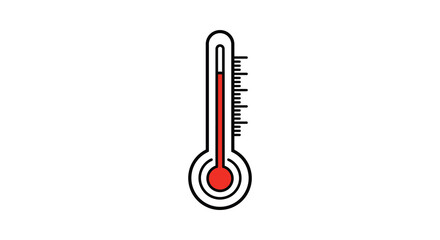 a simple illustration of a classic glass thermometer