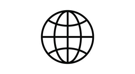 a simple line drawing of an oval globe shape