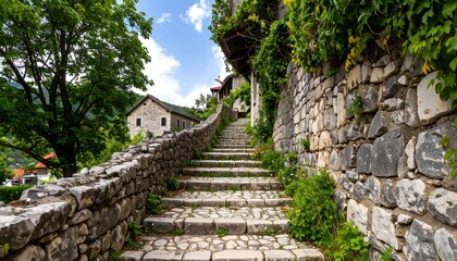 Stone steps leading uphill