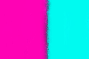 Colored art wall pink light blue paint design background two color tone empty blank
