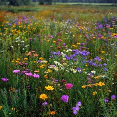 Vibrant wildflower meadow
