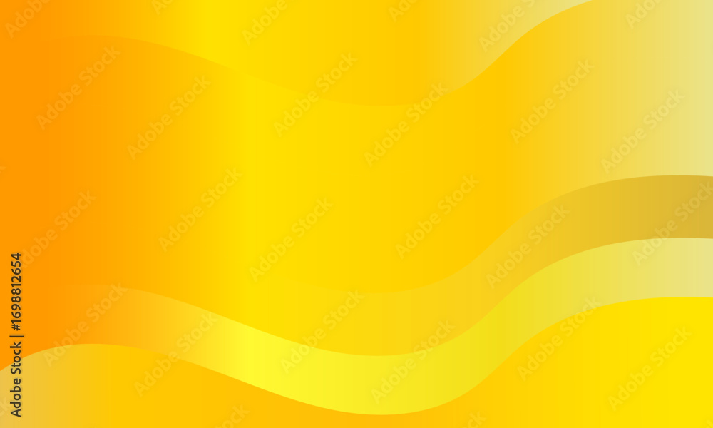 Poster smooth gradient waves of orange and yellow abstract background vector illustration