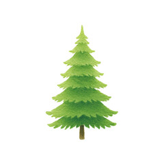 Obraz premium Lush green pine tree with layered branches on black background