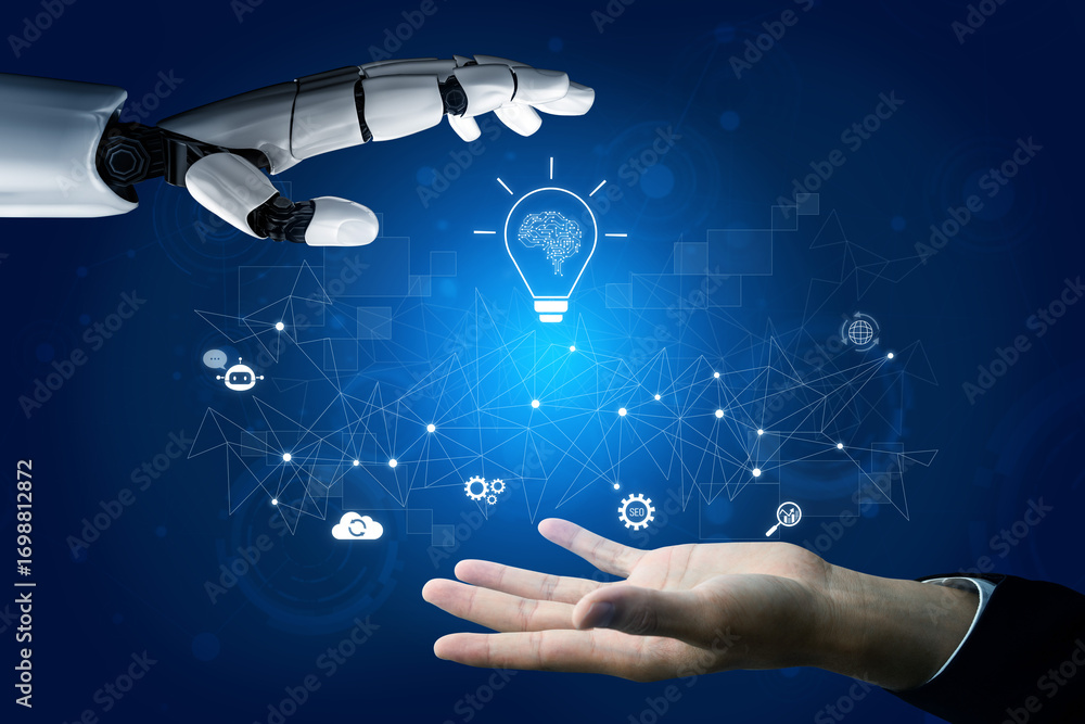 Poster ai generating innovative ideas, linking data through neural networks, enhancing automation, powering
