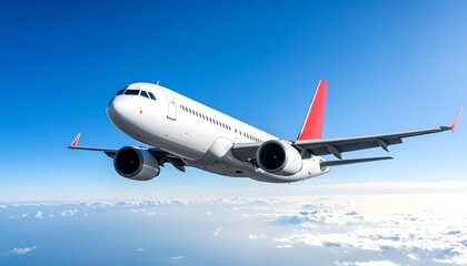 Obraz premium Airplane soaring above clouds