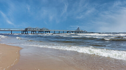 Strand und Seebrücke in Heringsdorf Insel Usedom