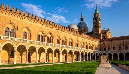 Fototapeta premium Italian palace courtyard on sunny day