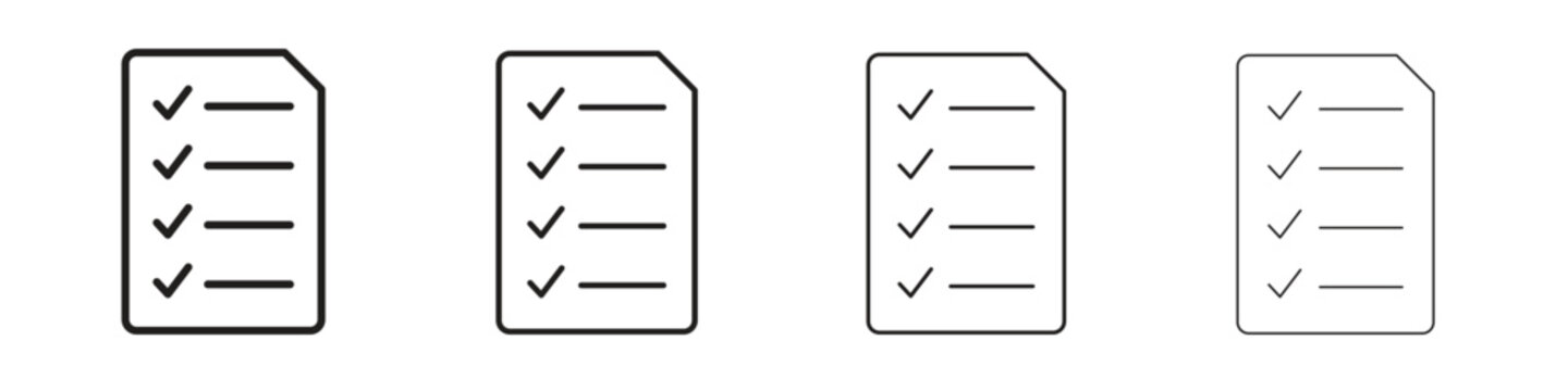 Todo list icon outline vector for web ui. Editable stroke.