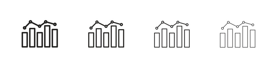 Statistics icon outline vector for web ui. Editable stroke.