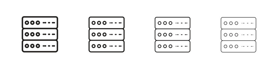 Server rack icon outline vector for web ui. Editable stroke.