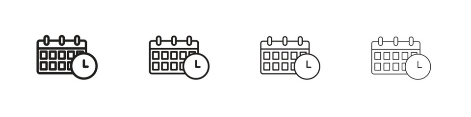 Schedule icon outline vector for web ui. Editable stroke.