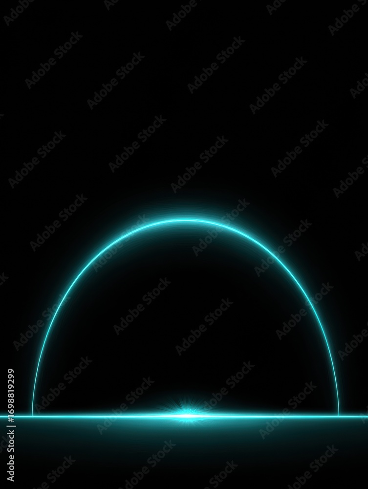 Aufkleber bright neon arc appearing on a dark background, creating a stunning visual effect at twilight with g