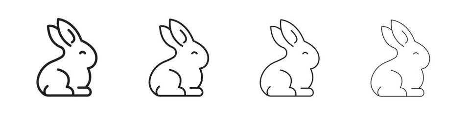 Rabbit icon outline vector for web ui. Editable stroke.