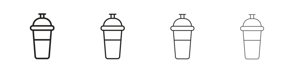 Fototapeta premium Protein shake icon outline vector for web ui. Editable stroke.