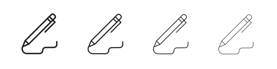 Obraz premium Pen icon outline vector for web ui. Editable stroke.