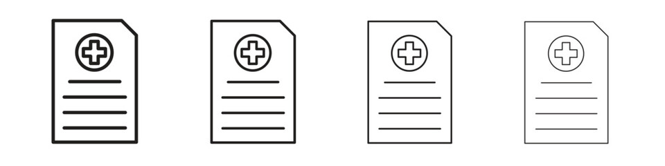 Medical report icon outline vector for web ui. Editable stroke.