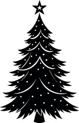 christmas tree with star silhouette