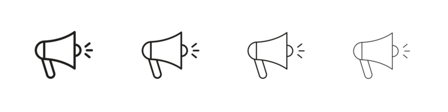 Loud Speaker icon outline vector for web ui. Editable stroke.