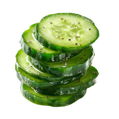 pickled cucumber slices 3d realistic style isolated design
