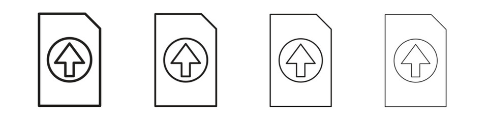 File upload icon outline vector for web ui. Editable stroke.
