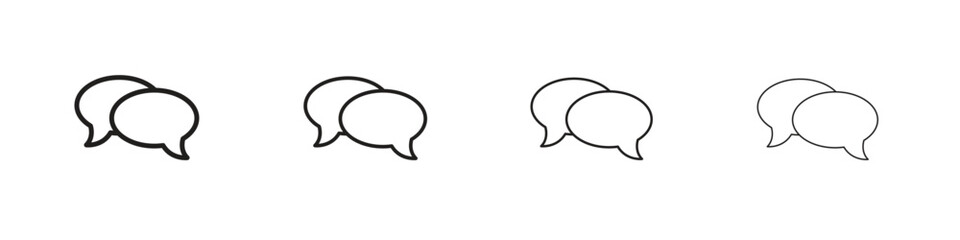 Discussion icon outline vector for web ui. Editable stroke.