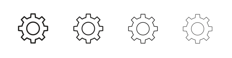 Obraz premium Cogwheel icon outline vector for web ui. Editable stroke.