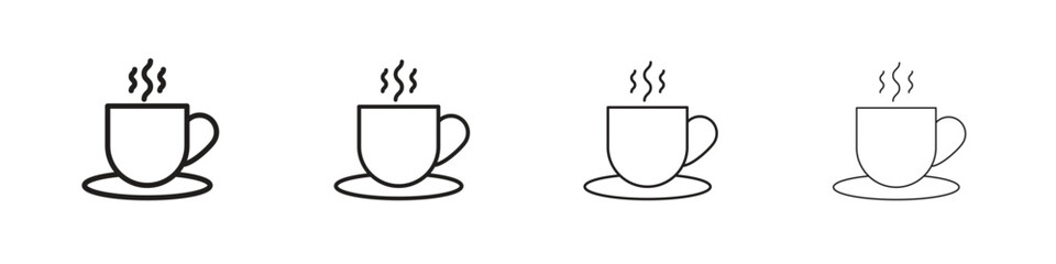 Coffee icon outline vector for web ui. Editable stroke.