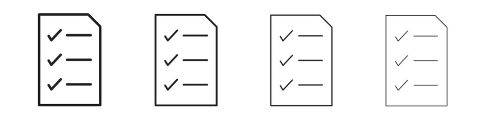 Checklist icon outline vector for web ui. Editable stroke.