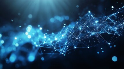 Fototapeta premium Abstract Digital Network Connecting Glowing Nodes in Futuristic Arrangement