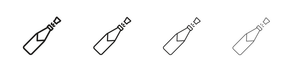 Champagne bottle icon outline vector for web ui. Editable stroke.