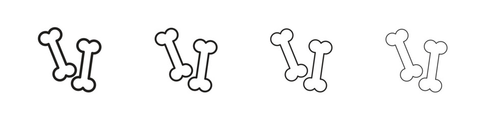 Bones icon outline vector for web ui. Editable stroke.