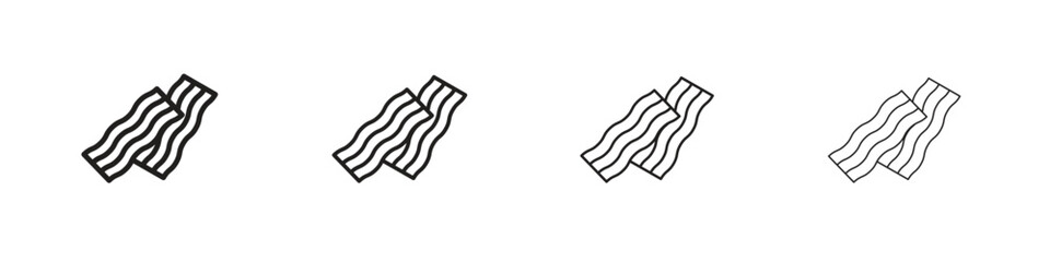 Bacon icon outline vector for web ui. Editable stroke.