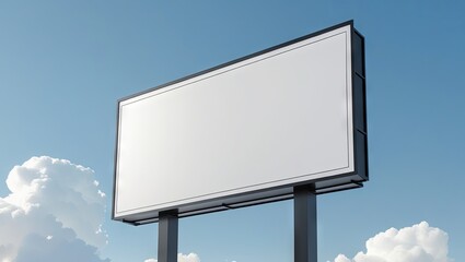 Fototapeta premium massive white billboard standing prominently, capturing attention with its clean, bright surface, ideal for advertising, announcements, or displaying key messages