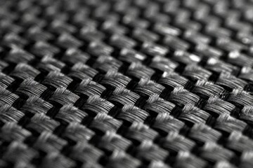 Fototapeta premium Close-up of woven black fabric texture