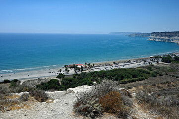 view of the coast of Cyprus. Coastline of southern Cyprus. View of the coast of the mediterranean sea