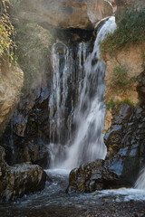 View of The Imlil waterfall, Imlil, Atlas Mountains, Morocco.