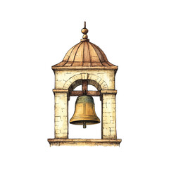 Fototapeta premium church bell hand drawn illustration