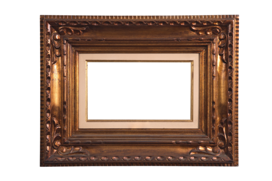 sophisticated and antique picture frames on a neutral background