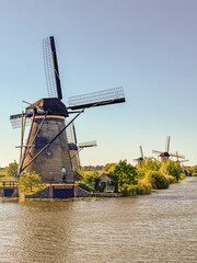 Unesco Werelderfgoed Kinderdijk Molens, Ancient Windmills in Kinderdijk in Netherlands, near Rotterdam