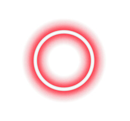 Red Neon Glowing Circle Outline – Bright Luminous Round Shape with Light Effect for Digital Art, Design, and Backgrounds
