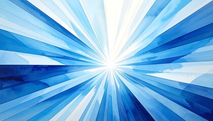 Radiant blue rays converging to a central point