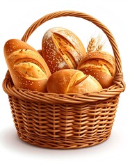 Basket of assorted breads