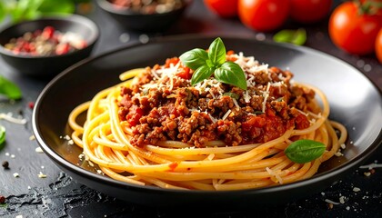 Pasta dish with meat sauce
