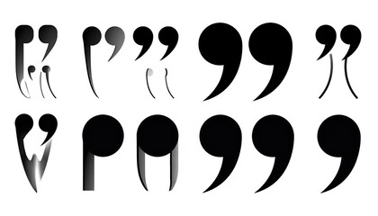Collection of quotation marks in various styles