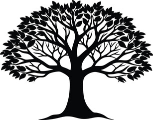 Obraz premium Ironwood Tree Silhouette Artwork | Ironwood Tree Outline Illustration