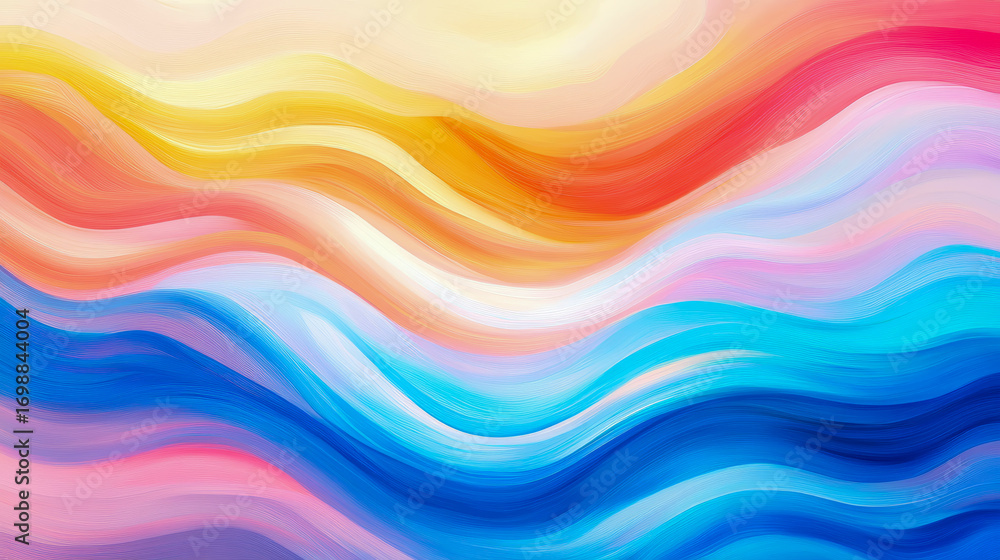 Aufkleber vibrant abstract waves of warm and cool hues flowing seamlessly in dynamic colorful artistic composi