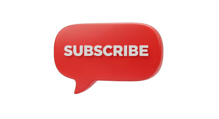 Red Subscribe Speech Bubble with White Text.