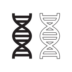 Vector DNA helix icons, Solid and outline stylish