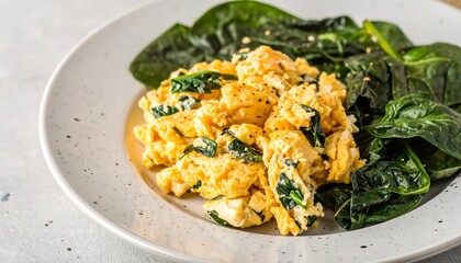 Scrambled eggs with spinach
